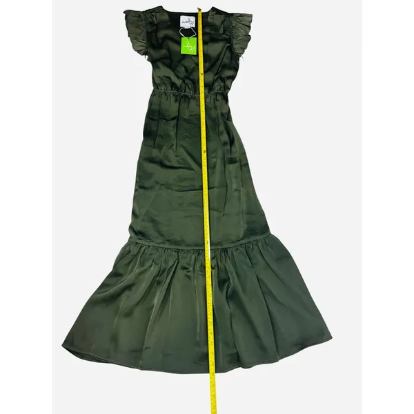 Sam Edelman Green Smocked Elastic Waist Dress - Size 6 NWT - Image 4