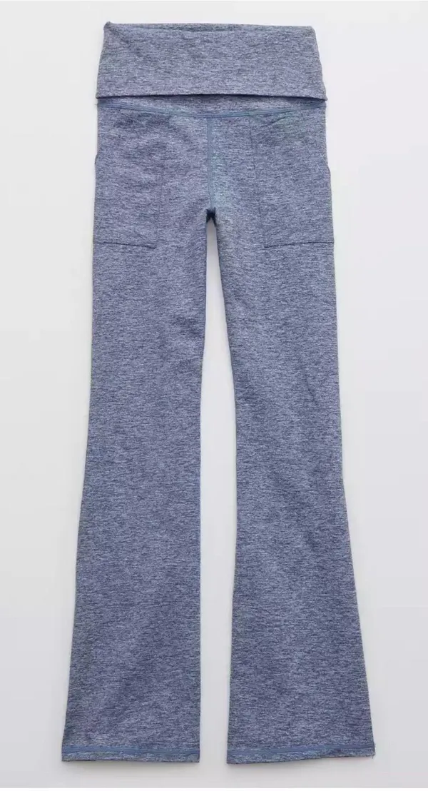 Aerie SMALL REGULAR OFFLINE By The Hugger High Waisted Foldover Flare Legging - Image 6