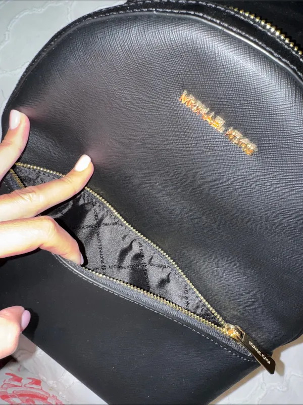 Michael Kors Black Saffiano Backpack with Gold Hardware - Image 3