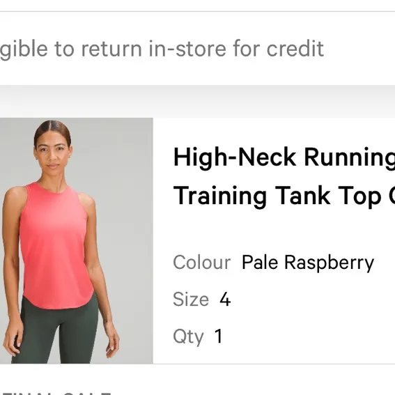 High neck running and Training Lululemon Tank  - Image 3