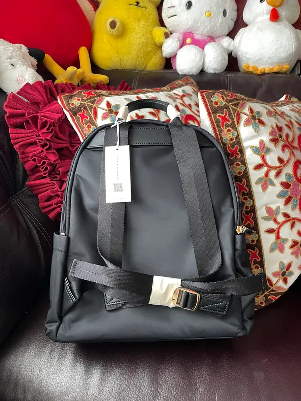 Tory Burch Latest New Ella Black Nylon Backpack 88368 $328 with shopping bag - Image 4