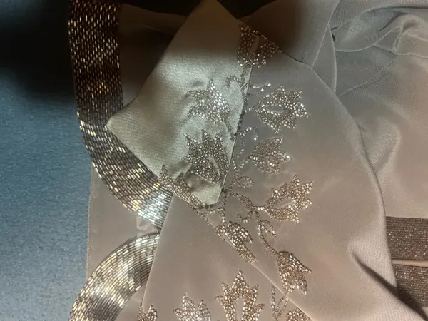 Jovani New York Beaded 2-Piece Evening Gown and Bolero Jacket Set, Taupe - Image 12