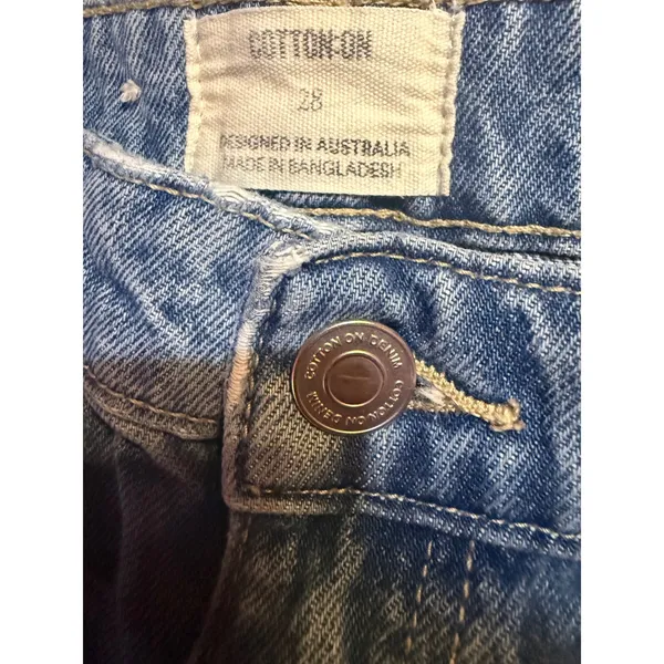 Cotton On‎ Barrel Jeans Women Size 28 Blue Light Wash High Rise Wide Leg - Image 3