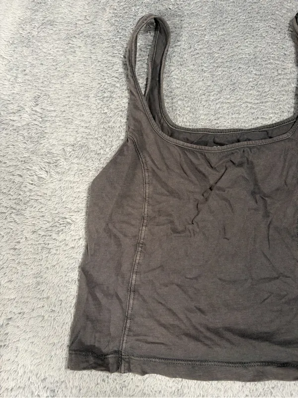 Aerie Gray cropped Tank Top medium - Image 2