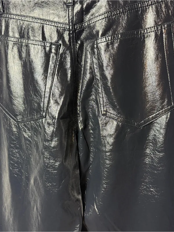 Abercrombie & Fitch The 90’s Straight Ultra High Rise Vegan Leather Pants NOWT - Image 5