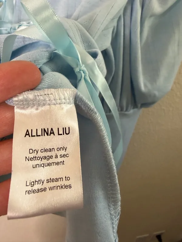 NWT Allina Liu Mitski Pointelle‎ Cardigan Baby Blue Tie Front Womens Size XXS - Image 11