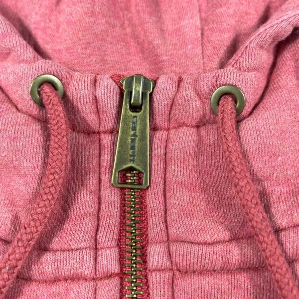 Carhartt Clarksburg 1/4 Zip Hoodie Sweatshirt Medium Red Cozy Casual‎ Workwear - Image 4