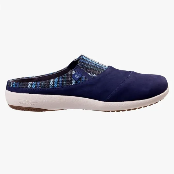 Spenco‎ Orthotic Nubuck Mules Siesta Nuevo Stripe Navy - 9 Wide B22A - Image 6