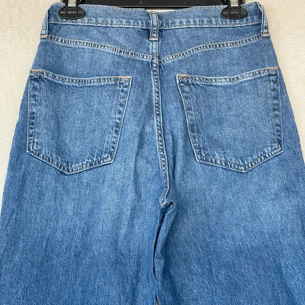 Gap 90s Loose High Rise Women's Blue Denim Jeans Straight Casual Y2K Sz 27 - Image 4