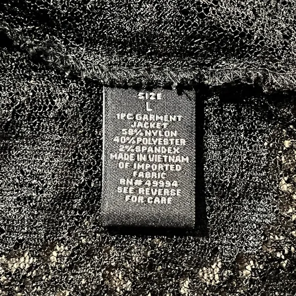 Dressbarn Collection Elegant Black Lace Sequin Cropped Jacket - Size Large - Image 9