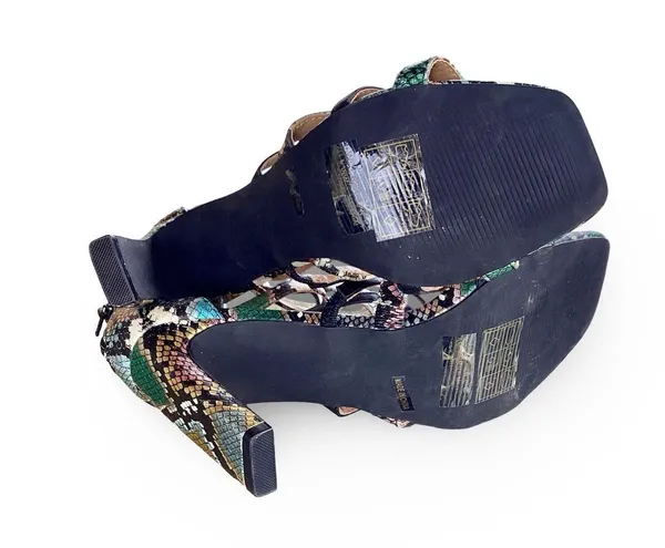 Anne Michelle Faux Snakeskin Metallic Heels - Image 5