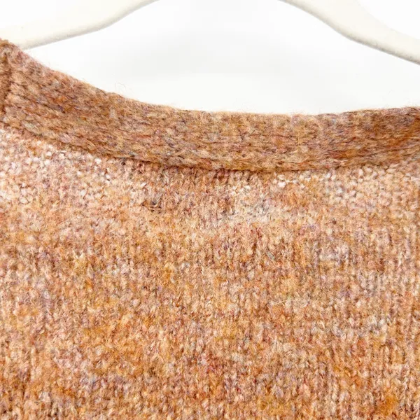 Zara‎ Knit Womens Neutral Wool Mohair Blend Knit Cardigan Sweater Size M Brown - Image 7