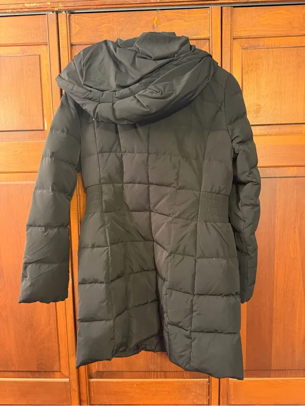 Cole Haan Black Quilted Hooded Puffer Gold-Tone Hardware - Image 2