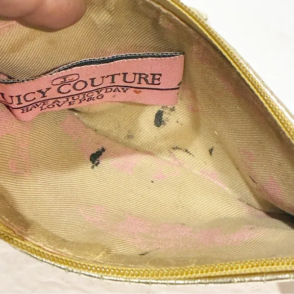 Juicy Couture Y2K‎ Pink Gold preppy royalty Wristlet Wallet Clutch - Image 4