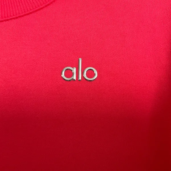 Alo Yoga Accolade Crew Neck Pullover Candy Red S - Image 4
