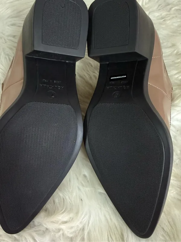 Aquatalia Casha Weatherproof Leather Mary Jane Pumps Tan Size 7 - Image 5