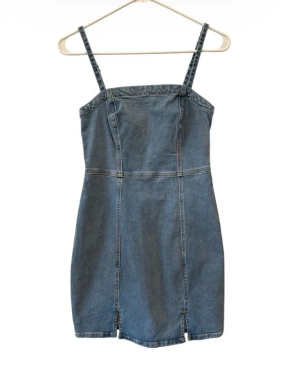 Aeropostale Women’s Light Blue Denim Stretch Dress with Slim Straps - Image 3