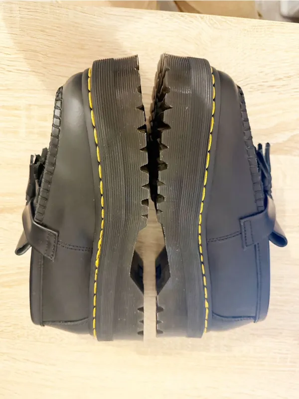 DR. MARTENS ADRIAN QUAD LEATHER PLATFORM TASSLE LOAFERS Black Size 7 - Image 5