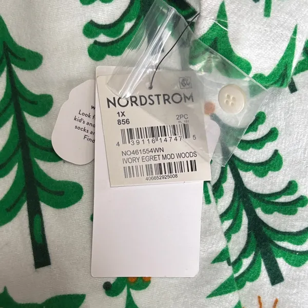 Nordstrom Green Evergreen Tree Patterned Fleece Pajama Set Size 1X NWT‎ - Image 8