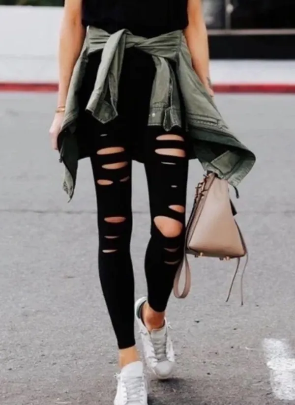 Alo High Waist Ripped Warrior Legging - Image 8