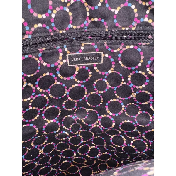 Vera Bradley Quilted Tote Bag Purple Patent Trim Geometric Stitched Shoulder - Image 7
