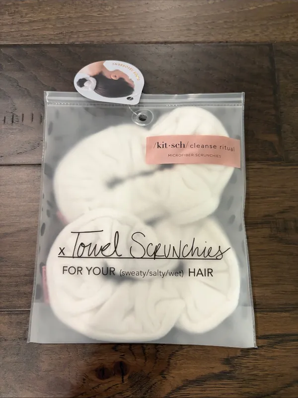 New With Tags Kitsch Microfiber Towel Scrunchies White - Image 4