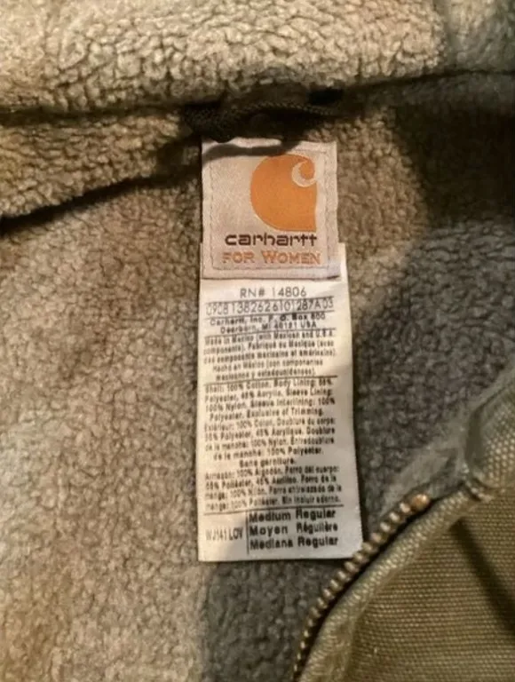Carhartt Womens Sierra Jacket Sz M Sherpa Lining Olive Moss Vintage - Image 6