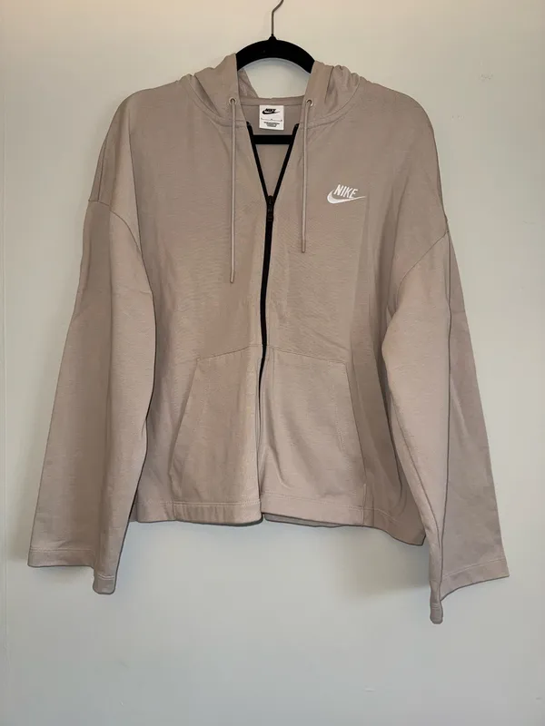 NIKE women’s Long Sleeve Fleece Zipper Active Hoodie sweater sz L ✨ - Image 3