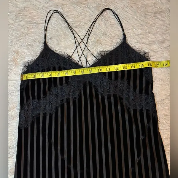 Zara‎ Y2K Trafaluc Collection Black Women’s Velvet-Striped Lace Trim Size USA S - Image 6
