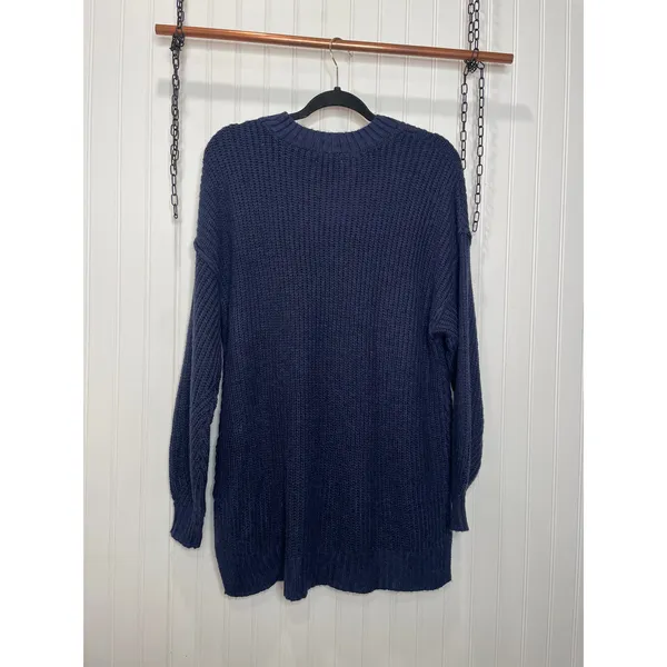 NWT American Eagle Navy Blue Oversized Dreamspun Crew Neck Sweater Size S - Image 2