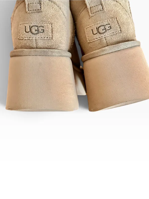 UGG Classic Ultra Mini New Heights Platform Boot Size 7 Sand - Image 7