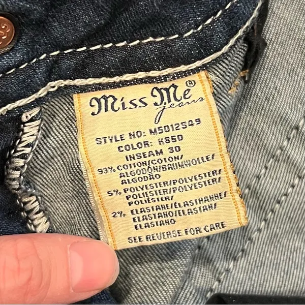 Miss Me Medium Wash Hailey Skinny Jeans 29 Waist 30 Inseam - Image 4