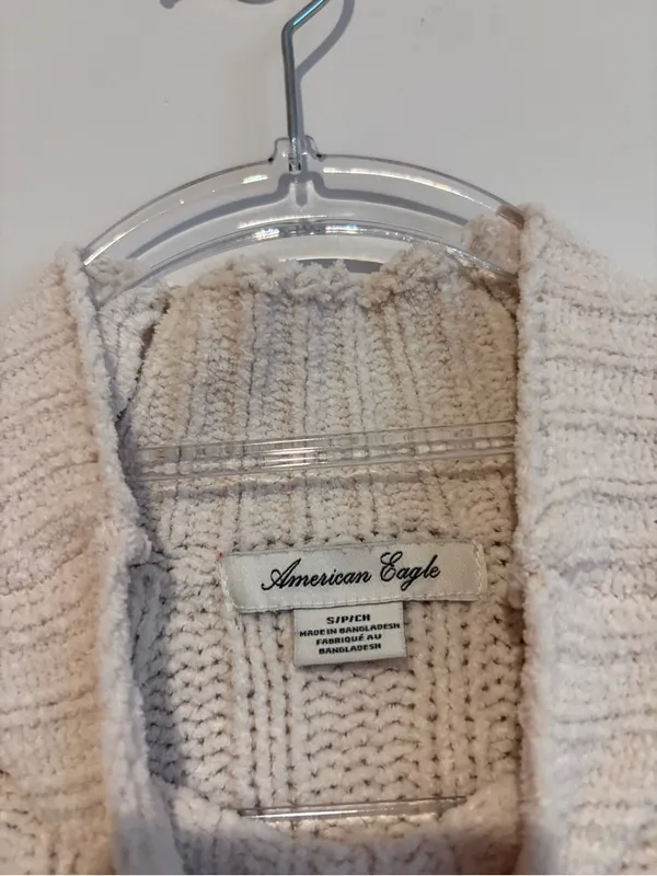American Eagle Outfitters ribbed‎ mockneck sweater Cream small - Image 3