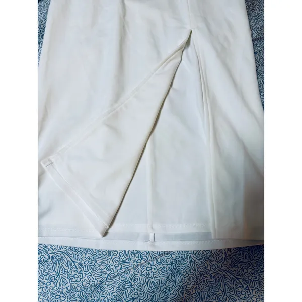 NWT Lulus Size Medium Romantic Celebration White Tie-Strap Bodycon Midi Dress - Image 4