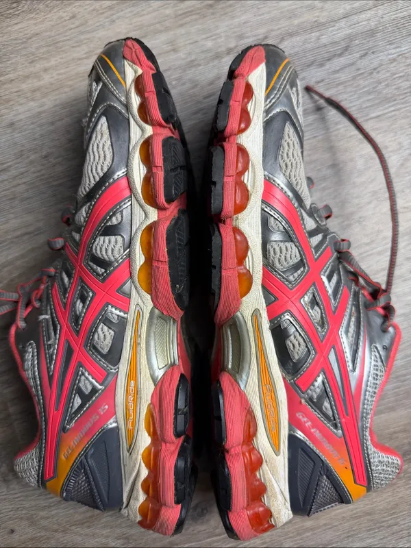 ASICS GEL-Nimbus 15 FluidRide Running Shoes Gray Pink Orange Size 10.5 - Image 9