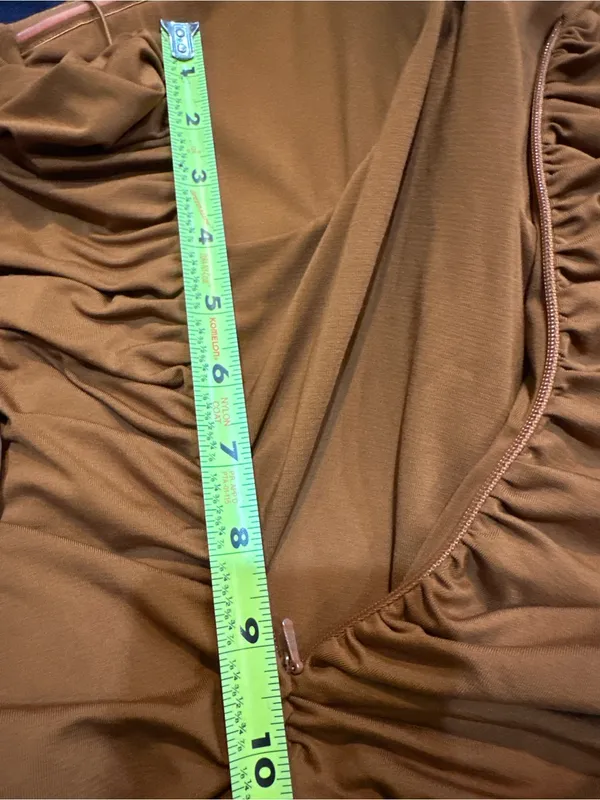 Oh Polly Rust Orange Ruched Maxi Dress - Image 9
