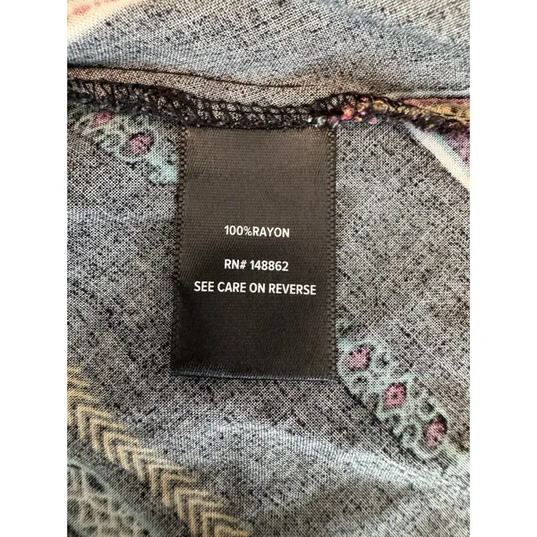 Torrid Size 2 Strapless Ruffle Dress Black Multicolor Stripe Boho Smocked Rayon - Image 7