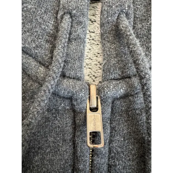 Brandy Melville Charcoal Gray Full-Zip Crop Hoodie | Cozy Essential - Image 3