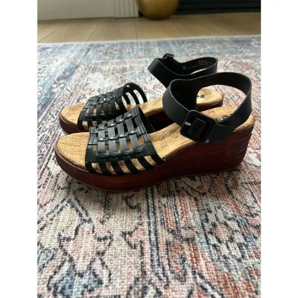 Kork-Ease NWT Marley Black Woven Leather Ankle-Strap Wedge Size 9 - Image 5