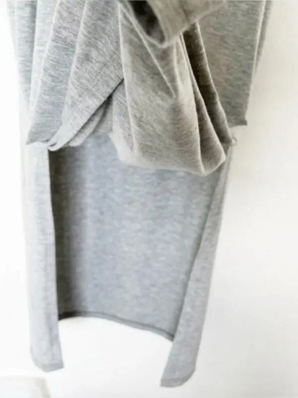 NEW Wayf Gray Sleeveless Shoulder Pad Midi Dress Split side NWT - Image 7