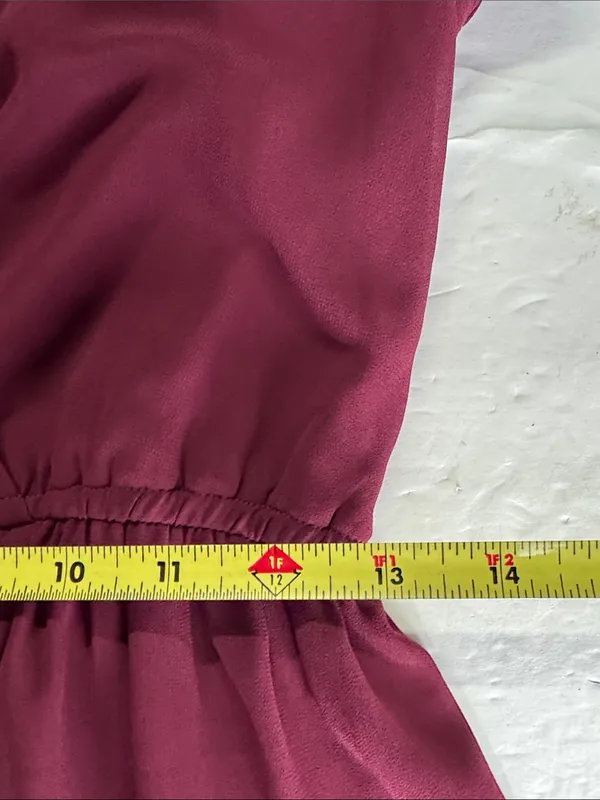Lulus Lost in the Moment Burgundy Maxi Dress side slit S flutter sleeve bridesmaid - Image 14