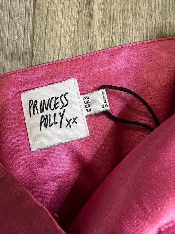 Princess Polly Satin Corset Top Pink Size 2 Hook Front Coquette - Image 3