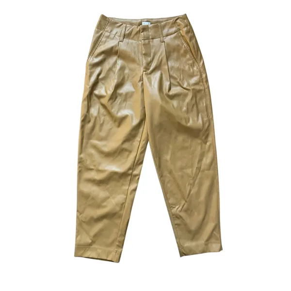 a new day Tan Faux Leather Cropped Pants 2 - Image 3