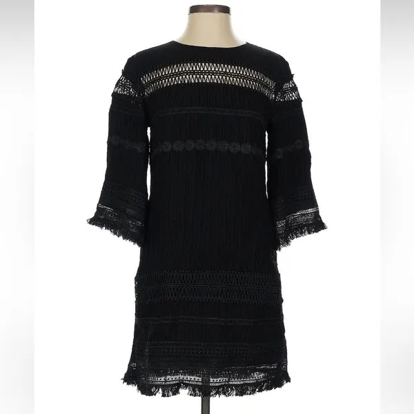 ELLIATT "Memory" Black Embroidered Fringe Dress‎ Size S - Image 10