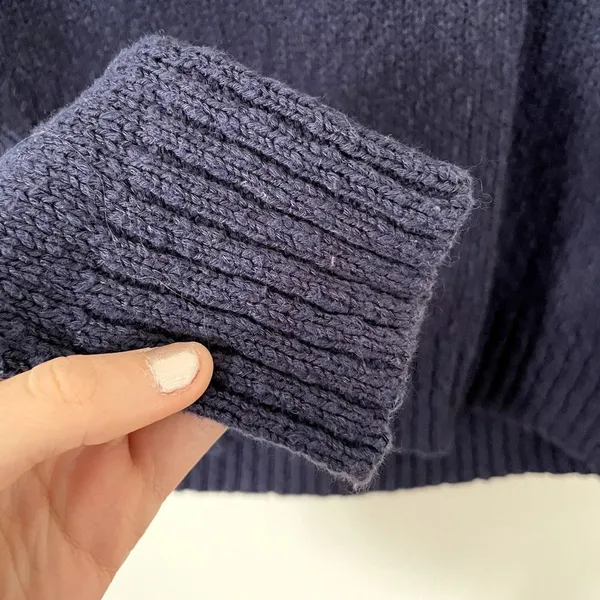 Purple blue knit sweater casual comfortable ribbed classic top warm winter‎ - Image 4