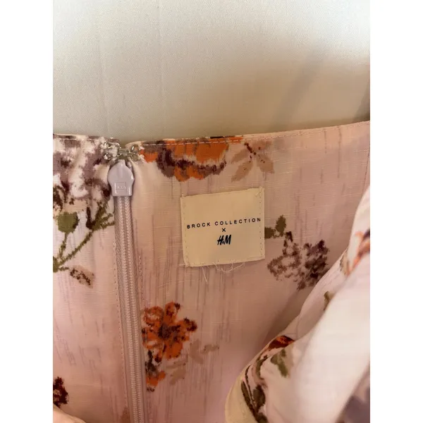 Brock Collection x‎ H&M Floral Bustier Mini Dress Pink Rose Linen Blend - Image 3