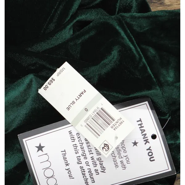 NWT B. Darlin Strap Square Neck Asymmetric Layered Skirt Dress Dark Green 0 - Image 6