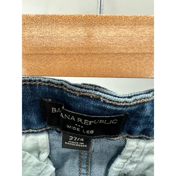 Banana Republic‎ Factory Wide Leg Denim Jeans Flare Blue Womens 27/4 BJ11 - Image 5
