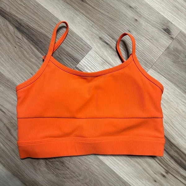 Wilo the label S Athleisure orange ribbed bright sports bra - Image 2
