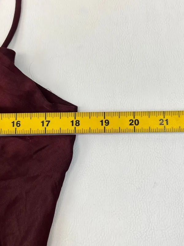 NWOT Farm Rio Ruffled Sleeveless V-Neck Maxi Dress Burgundy Size M - Image 15